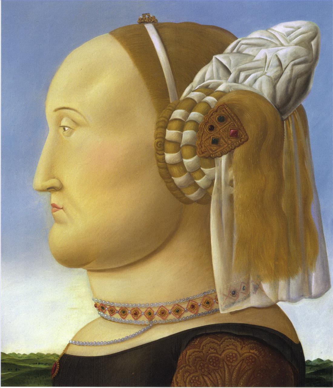 Battista Sforza nach Piero della Francesca Fernando Botero Ölgemälde